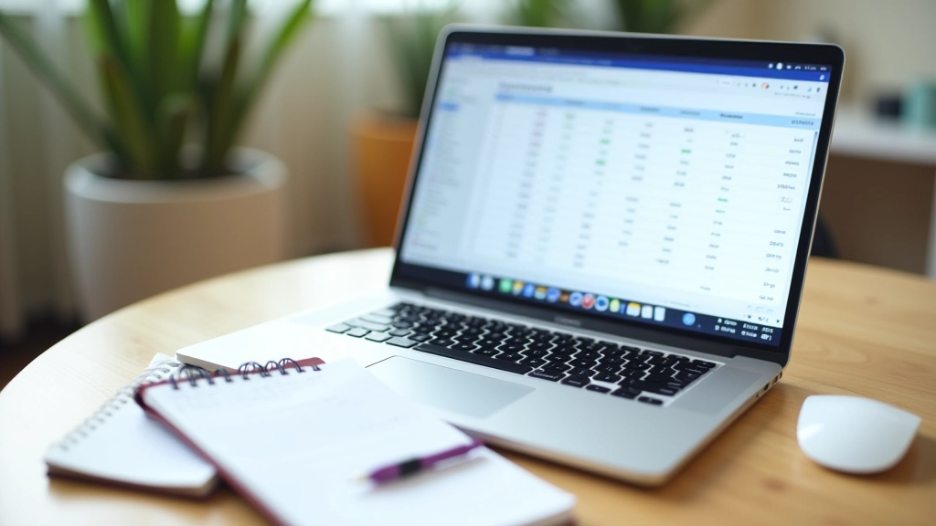 Daily budget spreadsheet on laptop with notes about meal costs and activity prices