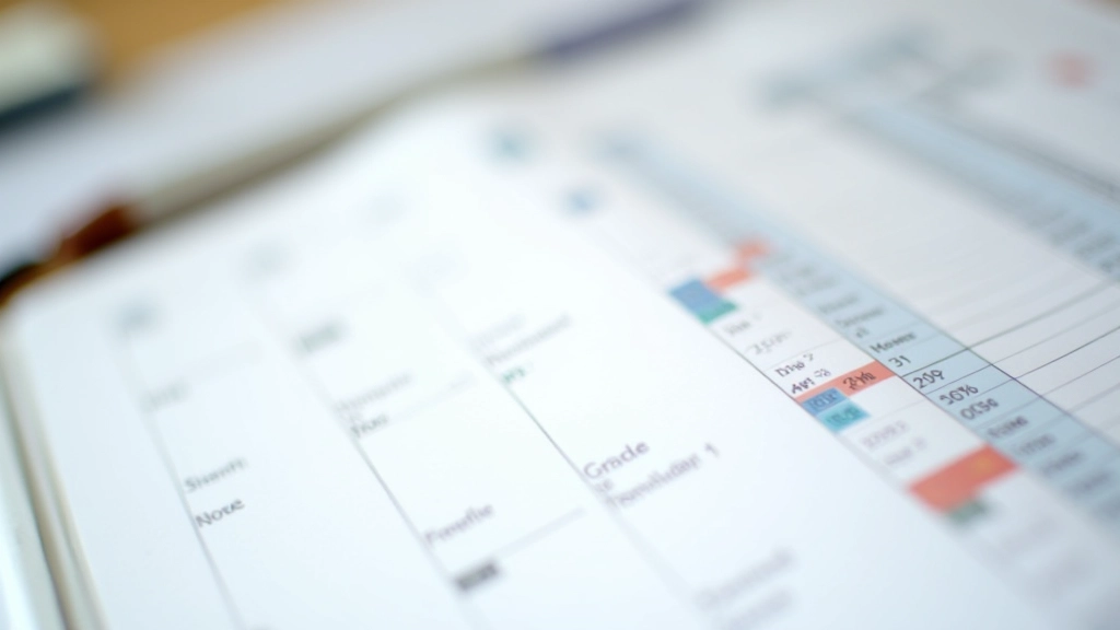 Calendar page with dates highlighted and pen marking specific dates