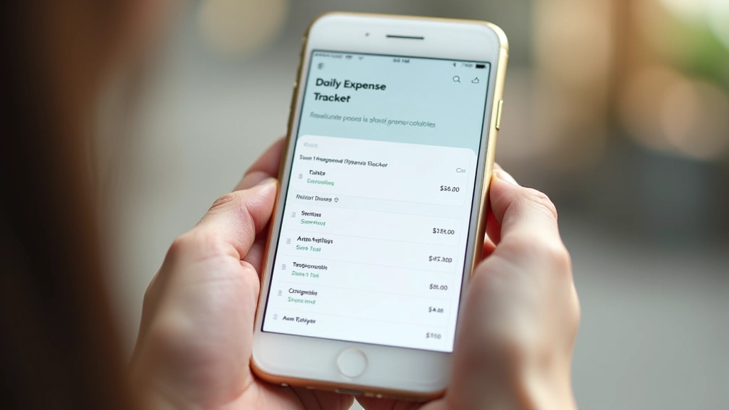 Daily spending tracker on mobile device